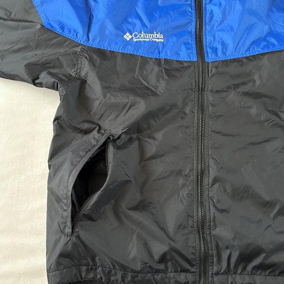 Columbia Men's Black & Blue Long-Sleeve Jacket Angled Zip Pockets Size Large - Picture 2 of 10